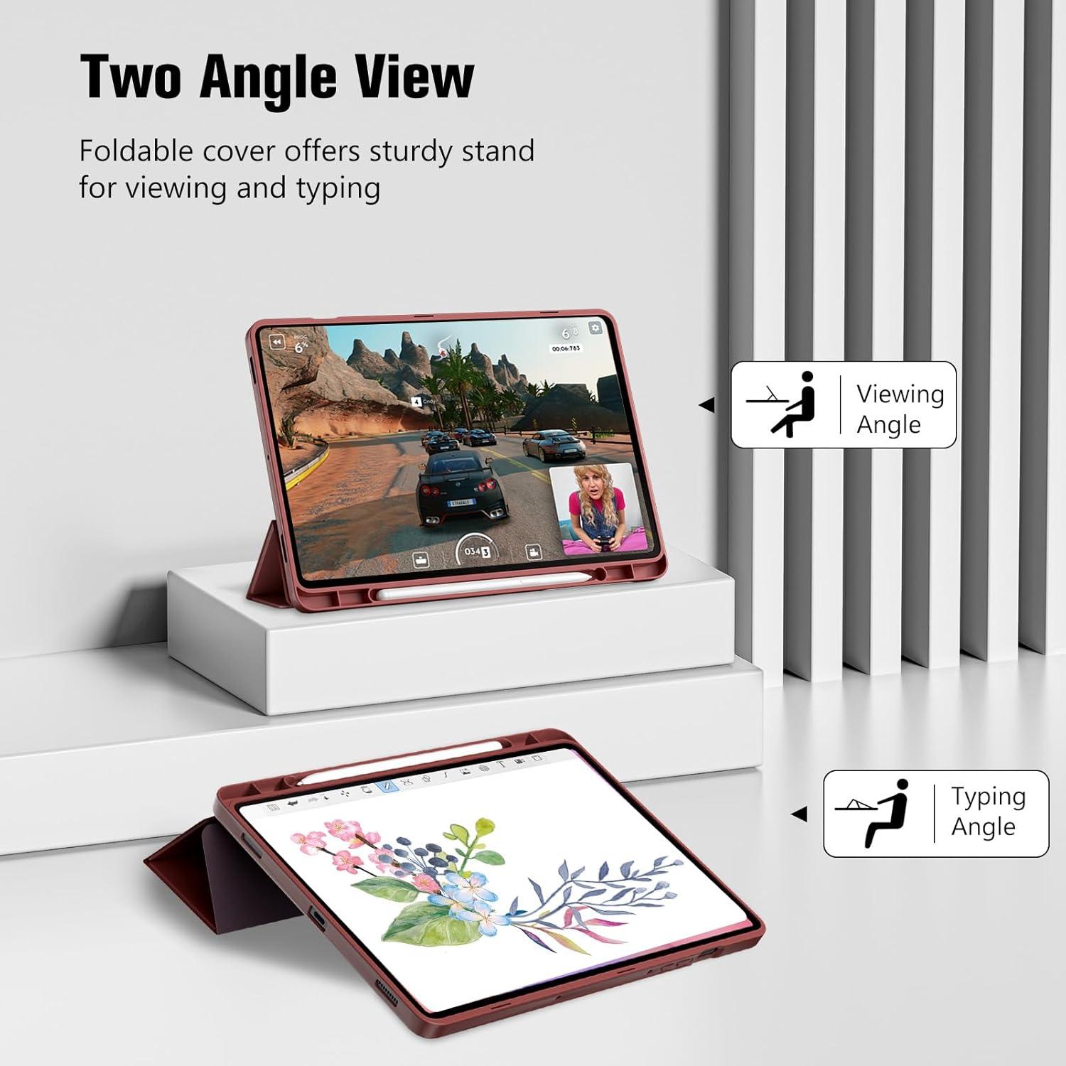 image:imageProCase Smart Case for Galaxy Tab S10 LiteS10 FES9 FE 109Inch with S Pen Holder Trifold Stand Folio Cover with Soft TPU Back for 109 Galaxy Tab S10 LiteS10 FES9 FE MatchagreenWine