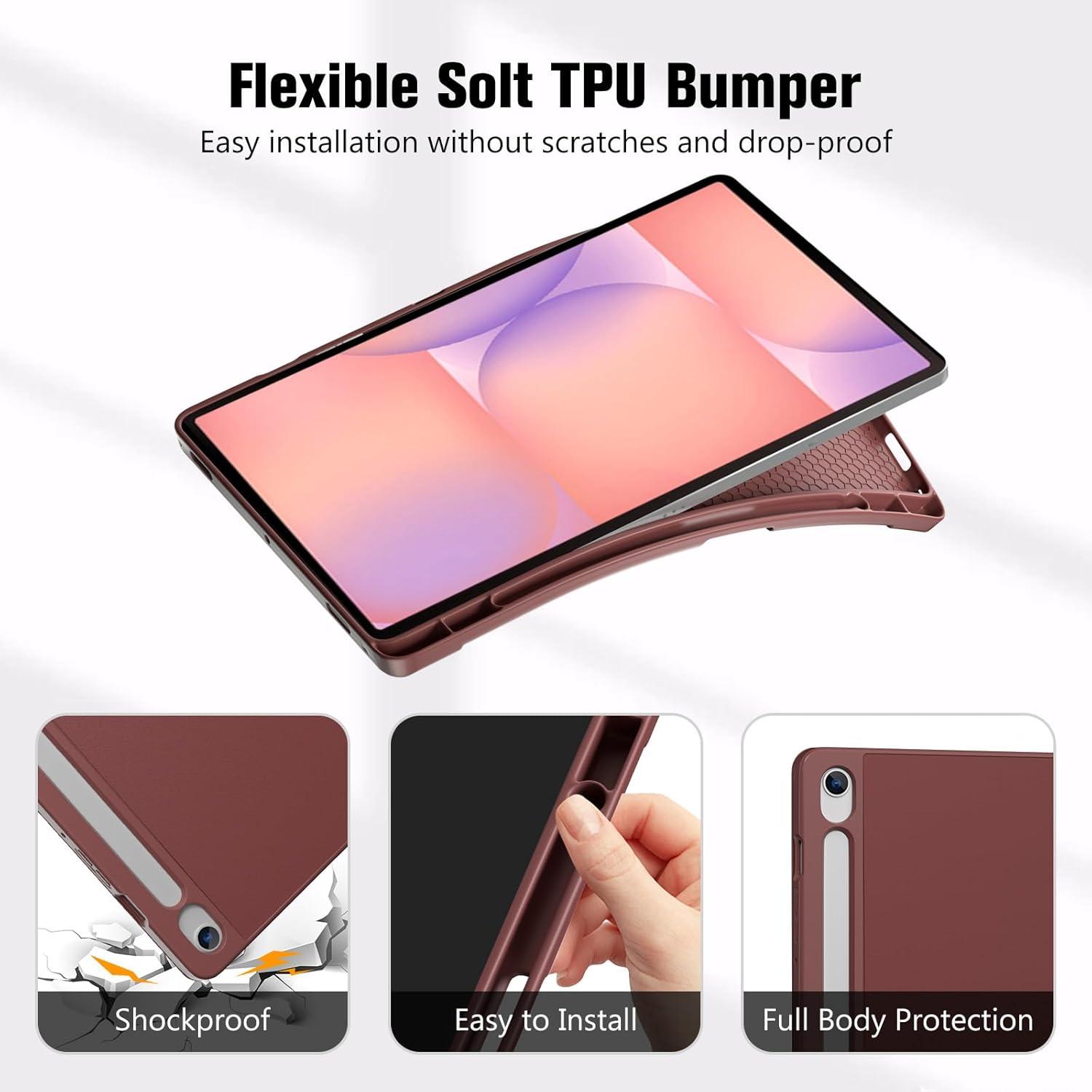 image:imageProCase Smart Case for Galaxy Tab S10 LiteS10 FES9 FE 109Inch with S Pen Holder Trifold Stand Folio Cover with Soft TPU Back for 109 Galaxy Tab S10 LiteS10 FES9 FE MatchagreenWine