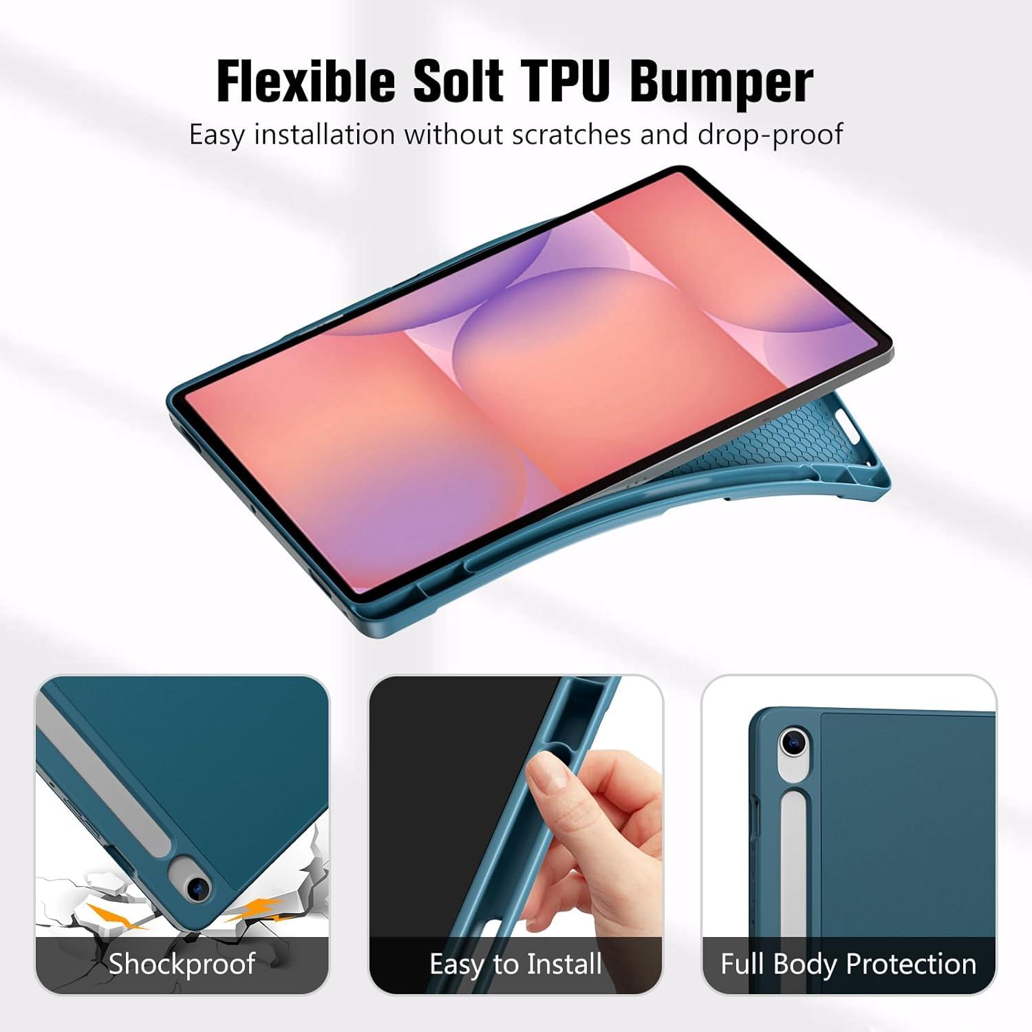 image:imageProCase Smart Case for Galaxy Tab S10 LiteS10 FES9 FE 109Inch with S Pen Holder Trifold Stand Folio Cover with Soft TPU Back for 109 Galaxy Tab S10 LiteS10 FES9 FE MatchagreenTeal