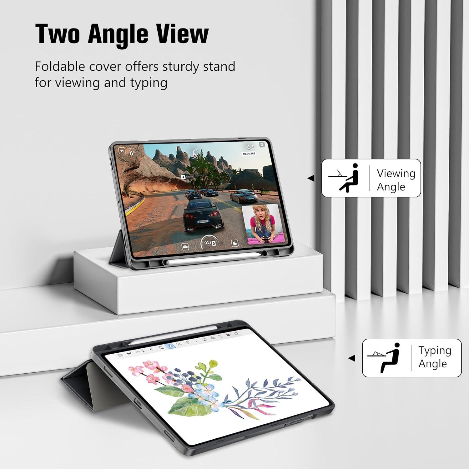image:imageProCase Smart Case for Galaxy Tab S10 LiteS10 FES9 FE 109Inch with S Pen Holder Trifold Stand Folio Cover with Soft TPU Back for 109 Galaxy Tab S10 LiteS10 FES9 FE MatchagreenGray