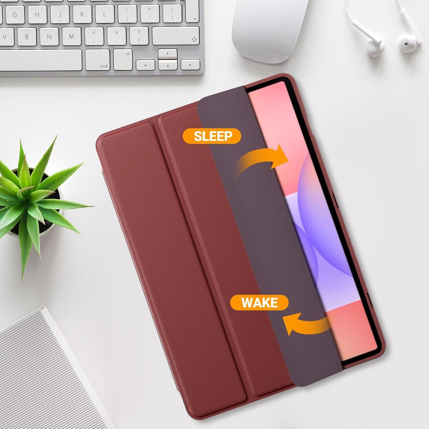 image:imageProCase Smart Case for Galaxy Tab S10 LiteS10 FES9 FE 109Inch with S Pen Holder Trifold Stand Folio Cover with Soft TPU Back for 109 Galaxy Tab S10 LiteS10 FES9 FE MatchagreenWine