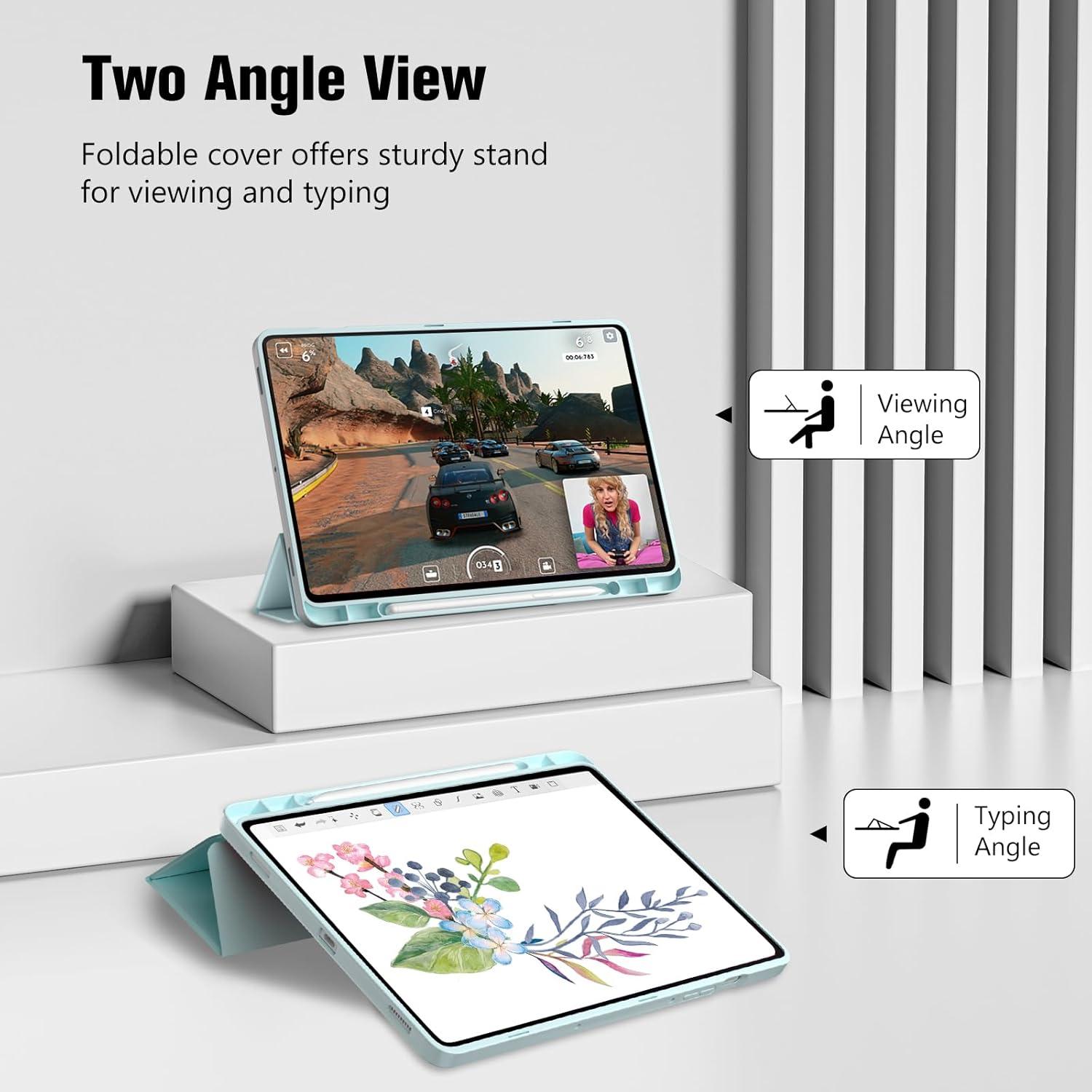 image:imageProCase Smart Case for Galaxy Tab S10 LiteS10 FES9 FE 109Inch with S Pen Holder Trifold Stand Folio Cover with Soft TPU Back for 109 Galaxy Tab S10 LiteS10 FES9 FE MatchagreenSkyblue
