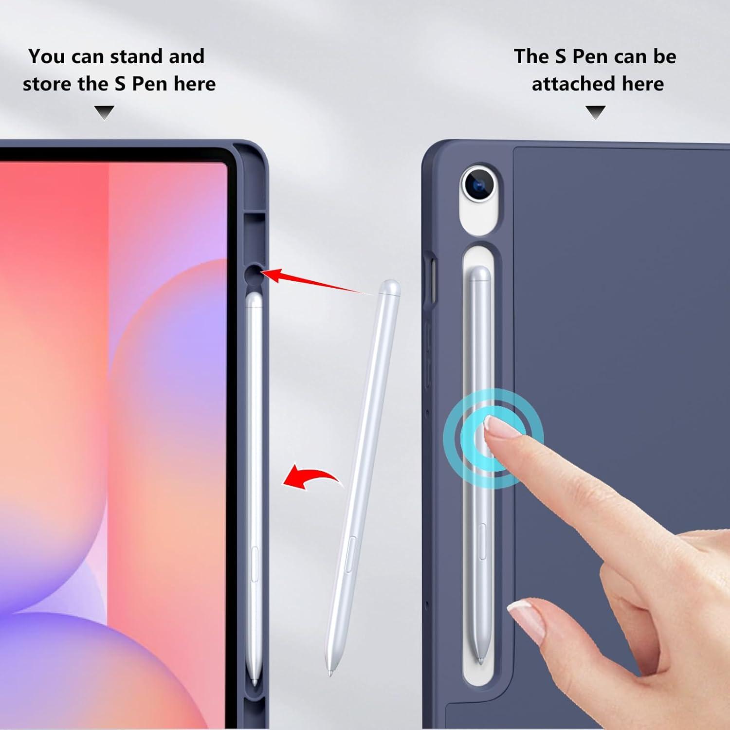 image:imageProCase Smart Case for Galaxy Tab S10 LiteS10 FES9 FE 109Inch with S Pen Holder Trifold Stand Folio Cover with Soft TPU Back for 109 Galaxy Tab S10 LiteS10 FES9 FE MatchagreenNavy