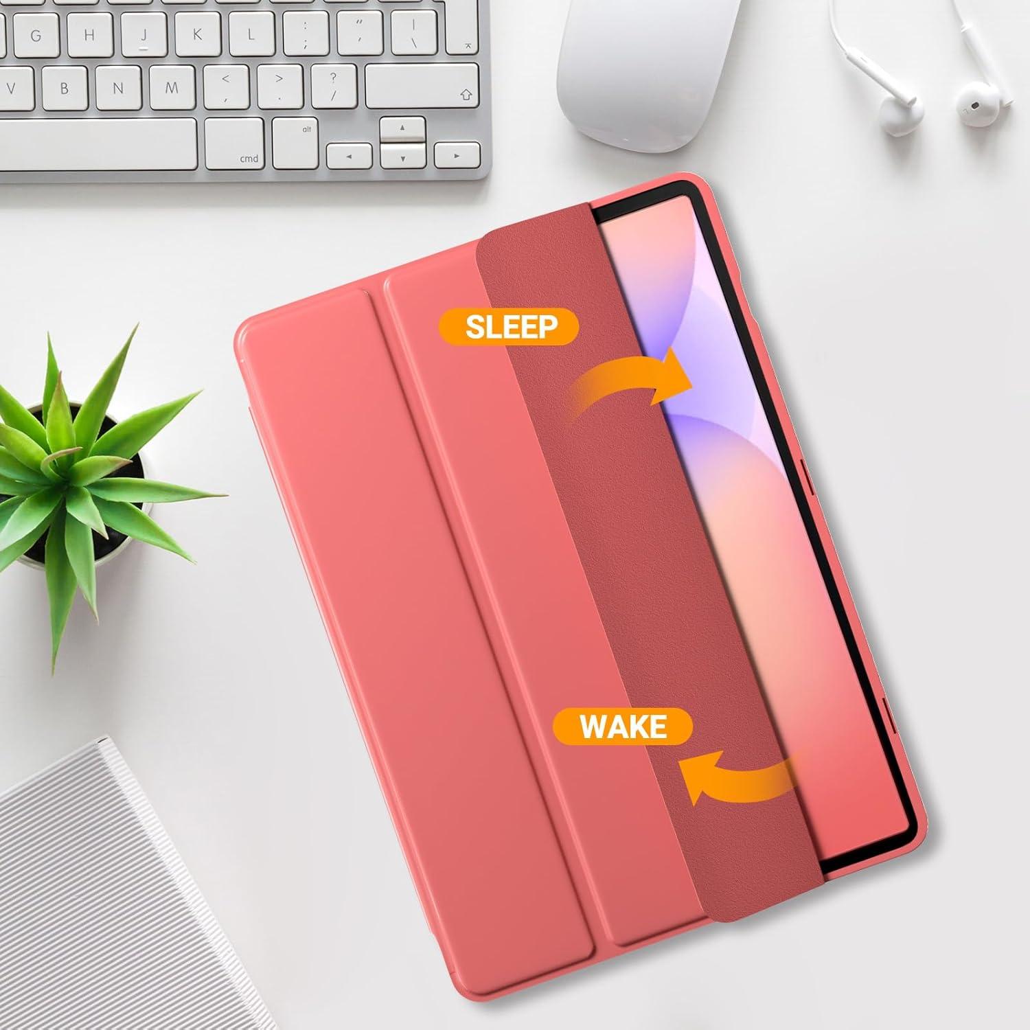 image:imageProCase Smart Case for Galaxy Tab S10 LiteS10 FES9 FE 109Inch with S Pen Holder Trifold Stand Folio Cover with Soft TPU Back for 109 Galaxy Tab S10 LiteS10 FES9 FE MatchagreenCoralred
