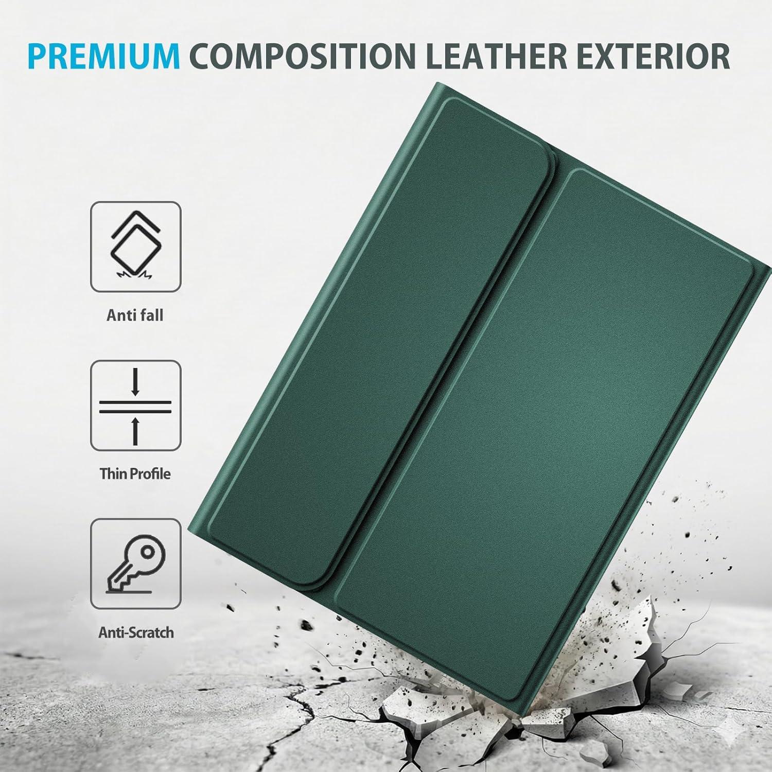 image:imageProCase Touchpad Keyboard Case for 2025 11 Galaxy Tab A11 2023 Tab A9 5GWiFi Detachable Wireless TypeC Charging Keyboard Folio Cover for Galaxy Tab A11 Plus A9 Plus 11InchMidnightGreenB Midnight Green