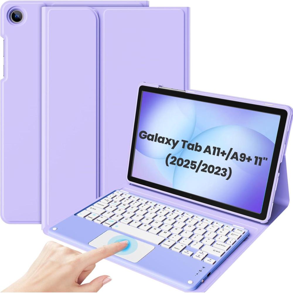 image:imageProCase Touchpad Keyboard Case for 2025 11 Galaxy Tab A11 2023 Tab A9 5GWiFi Detachable Wireless TypeC Charging Keyboard Folio Cover for Galaxy Tab A11 Plus A9 Plus 11InchMidnightGreenD Purple