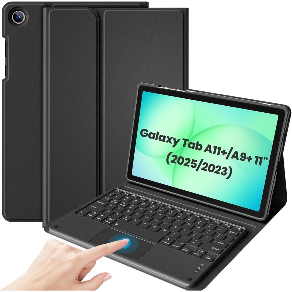 image:imageProCase Touchpad Keyboard Case for 2025 11 Galaxy Tab A11 2023 Tab A9 5GWiFi Detachable Wireless TypeC Charging Keyboard Folio Cover for Galaxy Tab A11 Plus A9 Plus 11InchMidnightGreenA Black