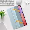 ProCase Smart Case for Galaxy Tab S10 Lite/S10 FE/S9 FE 10.9-Inch with S Pen Holder, Trifold Stand Folio Cover with Soft TPU Back for 10.9″ Galaxy Tab S10 Lite/S10 FE/S9 FE -Matchagreen(Skyblue)