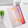ProCase Smart Case for Galaxy Tab S10 Lite/S10 FE/S9 FE 10.9-Inch with S Pen Holder, Trifold Stand Folio Cover with Soft TPU Back for 10.9″ Galaxy Tab S10 Lite/S10 FE/S9 FE -Matchagreen(Lightpink)