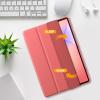 ProCase Smart Case for Galaxy Tab S10 Lite/S10 FE/S9 FE 10.9-Inch with S Pen Holder, Trifold Stand Folio Cover with Soft TPU Back for 10.9″ Galaxy Tab S10 Lite/S10 FE/S9 FE -Matchagreen(Coralred)