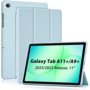 ProCase Smart Case for Galaxy Tab A11+ Plus/A9+ Plus 11 Inch with Soft TPU Back, Trifold Stand Slim Folio Cover for 11″ Galaxy Tab A11+ Plus 2025/A9+ Plus 2023 -Navy(Skyblue)