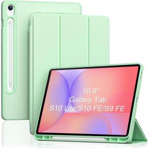 ProCase Smart Case for Galaxy Tab S10 Lite/S10 FE/S9 FE 10.9-Inch with S Pen Holder, Trifold Stand Folio Cover with Soft TPU Back for 10.9″ Galaxy Tab S10 Lite/S10 FE/S9 FE -Matchagreen(Matchagreen)