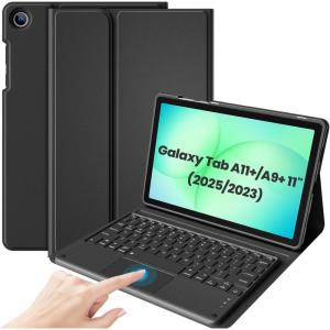 ProCase Touchpad Keyboard Case for 2025 11″ Galaxy Tab A11+ / 2023 Tab A9+ (5G/Wi-Fi); Detachable Wireless Type-C Charging Keyboard Folio Cover for Galaxy Tab A11 Plus / A9 Plus 11-Inch-MidnightGreen(A. Black)