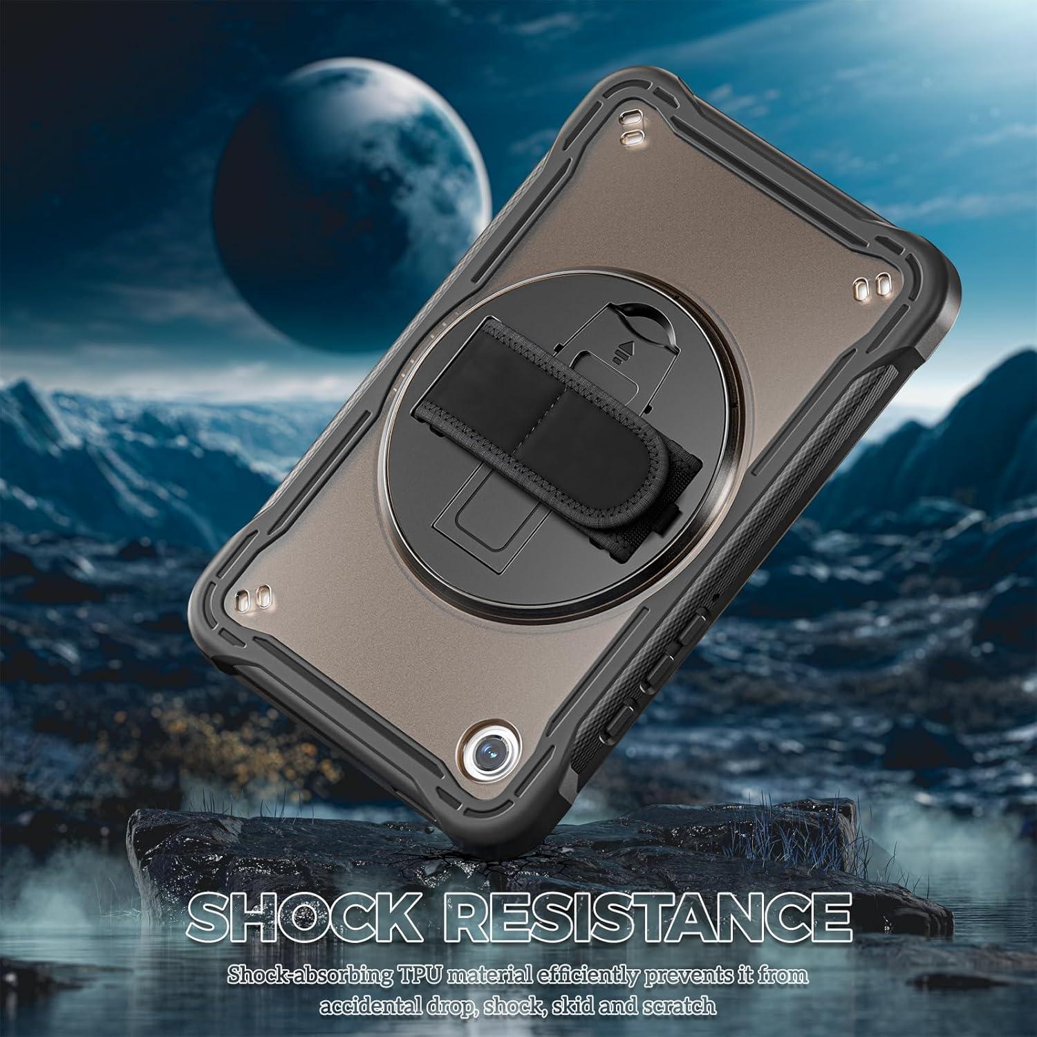 image:imageProCase Shockproof Case for Galaxy Tab A9 87 inch 2023 Heavy Duty Rugged Cover with Rotating Kickstand HandShoulder Strap Kids Proof for Galaxy Tablet SMX110 All Black
