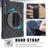 ProCase Galaxy Tab S8 Plus 2022 / S7 Plus 12.4” 2020 Case with S Pen Holder (Model SM-X800/X806/T970/T975), Rugged Heavy Duty Shockproof Case with Hand Strap Rotating Kickstand Protective Cover–Black