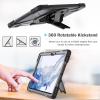 ProCase Galaxy Tab S8 Plus 2022 / S7 Plus 12.4” 2020 Case with S Pen Holder (Model SM-X800/X806/T970/T975), Rugged Heavy Duty Shockproof Case with Hand Strap Rotating Kickstand Protective Cover–Black