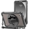 ProCase Shockproof Case for Galaxy Tab A9 8.7 inch 2023, Heavy Duty Rugged Cover with Rotating Kickstand Hand/Shoulder Strap Kids Proof for Galaxy Tablet SM-X110 -All Black