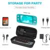 ProCase Carrying Case for Switch Lite with Screen Protector, Portable Travel Carry Case Hard Shell 2 in 1 Accessories Kit for Switch Lite 2019 with 10 Game Cartridges -Black