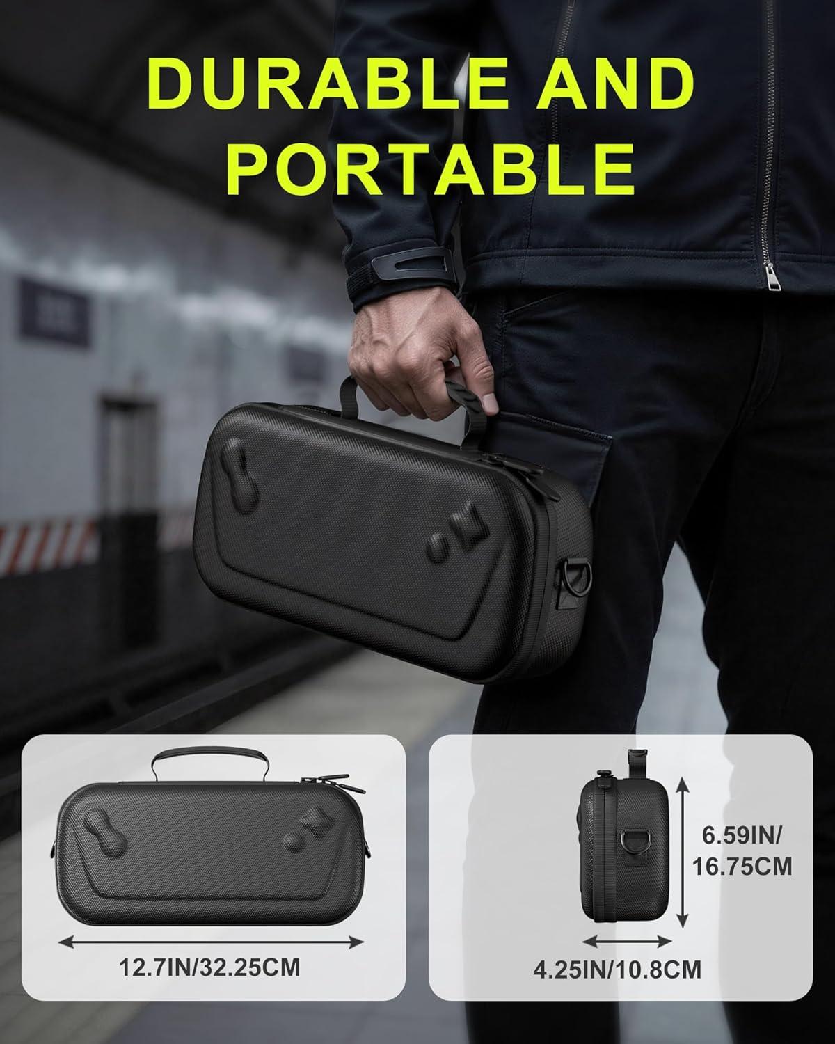 image:imageProCase Large Carrying Case for Rog Xbox Ally Rog Xbox Ally X 2025 Dual Layer Protective Hard EVA Travel Box Fits Console Adapter Cable Earbuds and Accessories Black