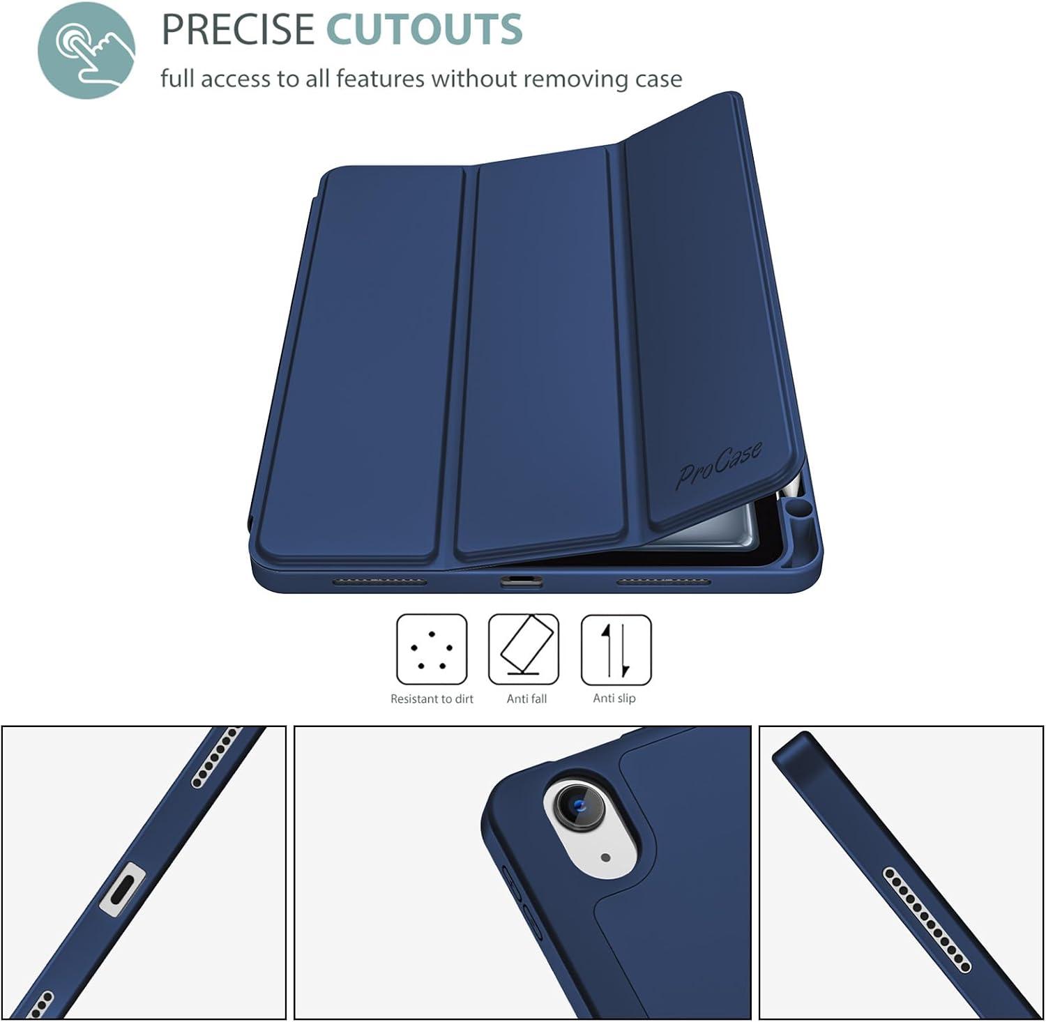 image:imageProCase Smart Case for iPad Air 11inch M4 2026 8th Gen M3 2025 M2 2024 amp 109 Inch iPad Air 5th 2022 amp 4th 2020 Protective Hard Back Cover with Pencil Holder NavyNavy