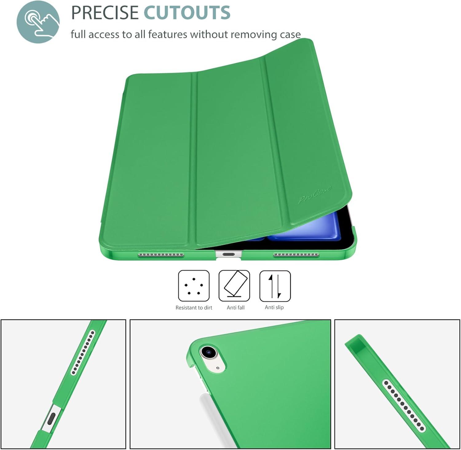 image:imageProCase Smart Case for iPad Air 11inch M4 2026 8th Gen M3 2025 M2 2024 amp 109 Inch iPad Air 5th 2022 amp 4th 2020 Protective Hard Back Cover with Pencil Holder NavySpring Green