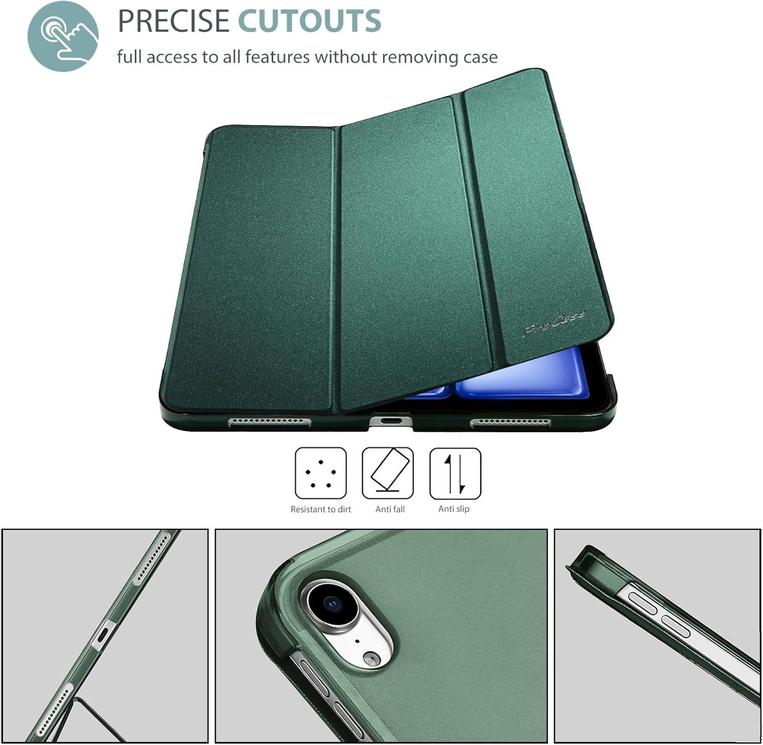image:imageProCase Smart Case for iPad Air 11inch M4 2026 8th Gen M3 2025 M2 2024 amp 109 Inch iPad Air 5th 2022 amp 4th 2020 Protective Hard Back Cover with Pencil Holder NavyMgreen