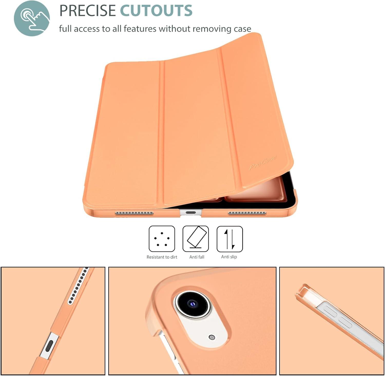 image:imageProCase Smart Case for iPad Air 11inch M4 2026 8th Gen M3 2025 M2 2024 amp 109 Inch iPad Air 5th 2022 amp 4th 2020 Protective Hard Back Cover with Pencil Holder NavyOrange