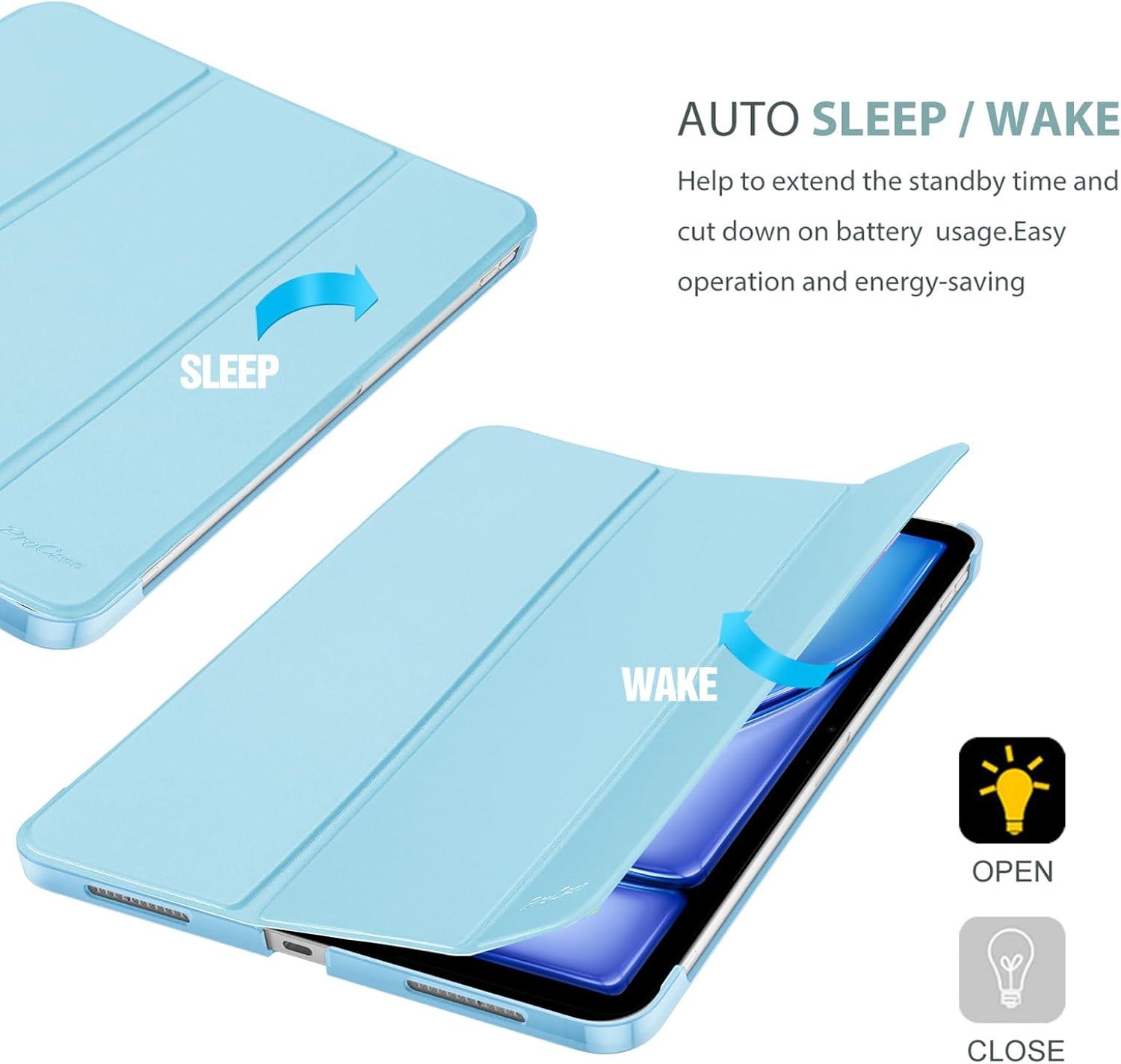 image:imageProCase Smart Case for iPad Air 11inch M4 2026 8th Gen M3 2025 M2 2024 amp 109 Inch iPad Air 5th 2022 amp 4th 2020 Protective Hard Back Cover with Pencil Holder NavySky