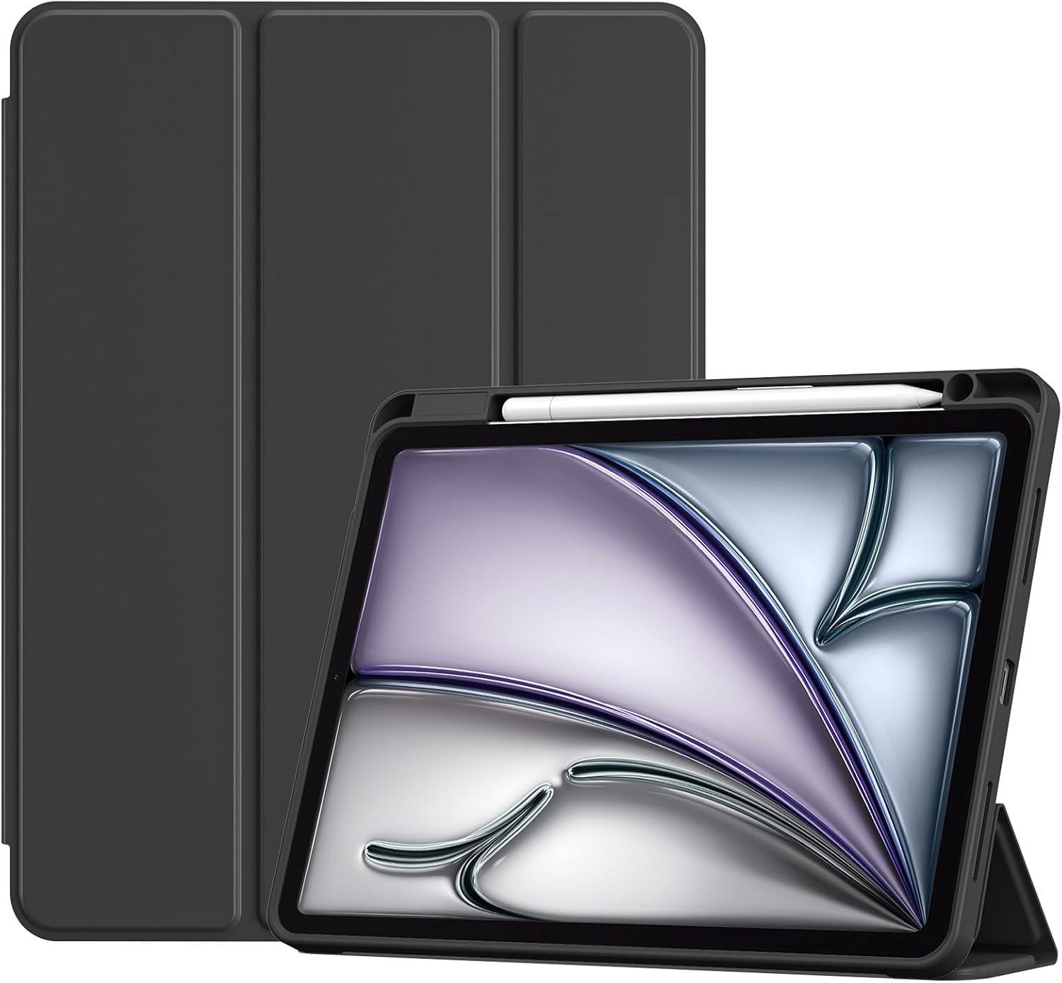 image:imageProCase Smart Case for iPad Air 11inch M4 2026 8th Gen M3 2025 M2 2024 amp 109 Inch iPad Air 5th 2022 amp 4th 2020 Protective Hard Back Cover with Pencil Holder NavyBlack