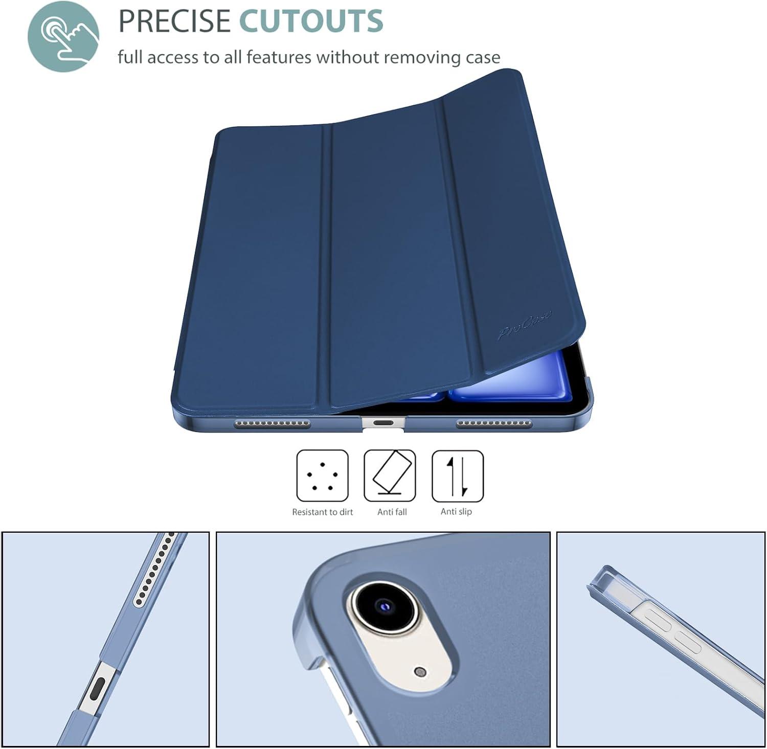 image:imageProCase Smart Case for iPad Air 11inch M4 2026 8th Gen M3 2025 M2 2024 amp 109 Inch iPad Air 5th 2022 amp 4th 2020 Protective Hard Back Cover with Pencil Holder NavyDarkblue