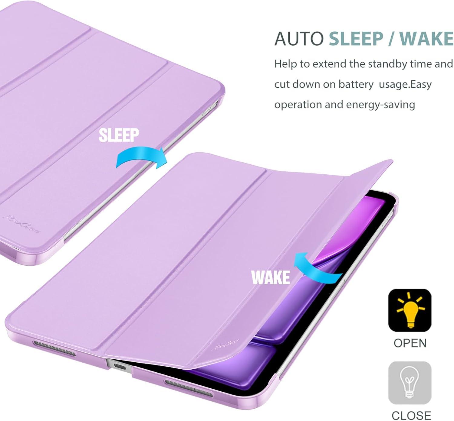 image:imageProCase Smart Case for iPad Air 11inch M4 2026 8th Gen M3 2025 M2 2024 amp 109 Inch iPad Air 5th 2022 amp 4th 2020 Protective Hard Back Cover with Pencil Holder NavyViolet