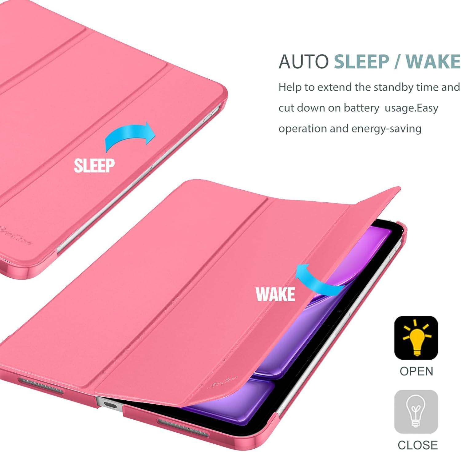 image:imageProCase Smart Case for iPad Air 11inch M4 2026 8th Gen M3 2025 M2 2024 amp 109 Inch iPad Air 5th 2022 amp 4th 2020 Protective Hard Back Cover with Pencil Holder NavyMelonpink