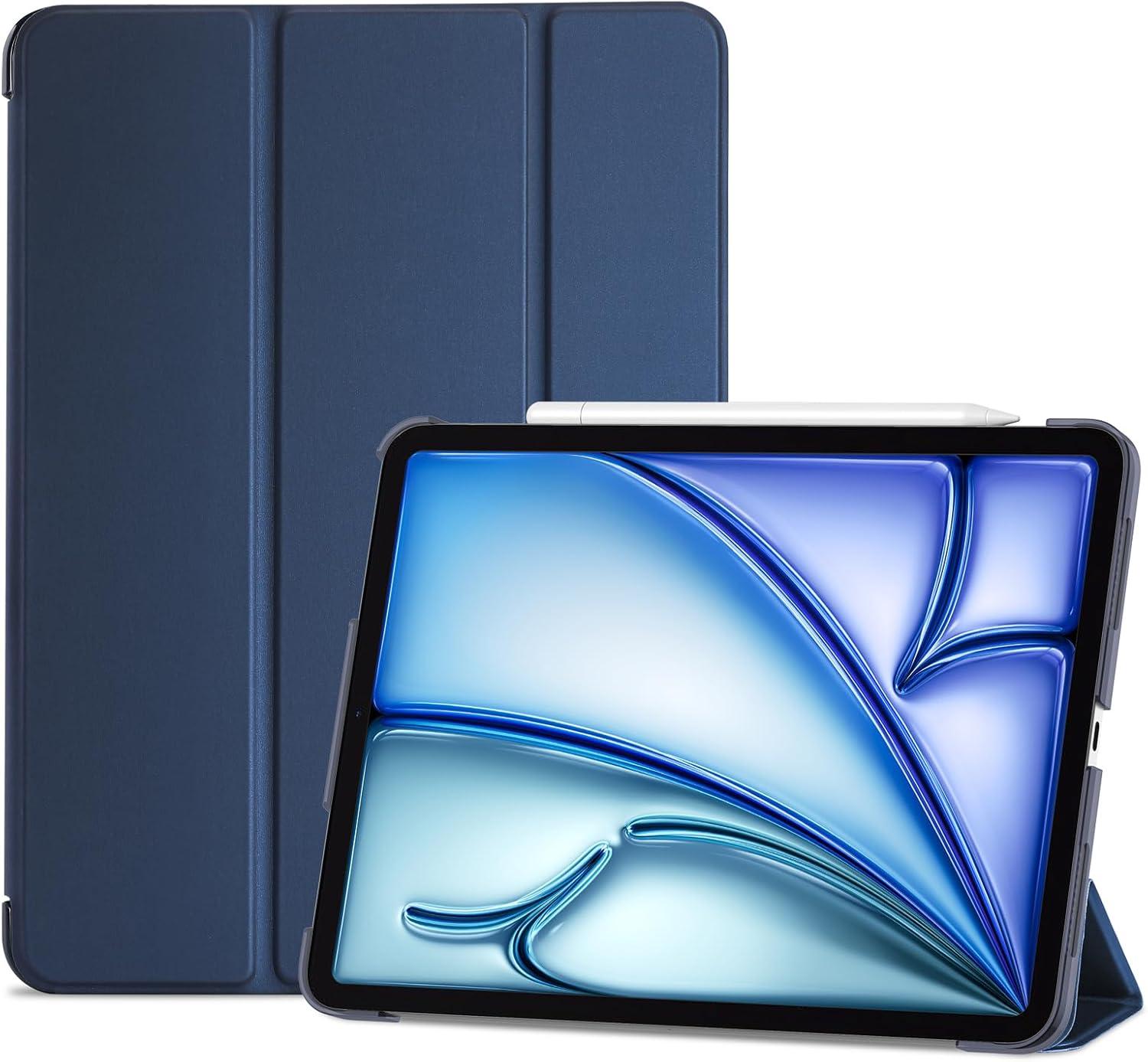image:imageProCase Smart Case for iPad Air 11inch M4 2026 8th Gen M3 2025 M2 2024 amp 109 Inch iPad Air 5th 2022 amp 4th 2020 Protective Hard Back Cover with Pencil Holder NavyNavy