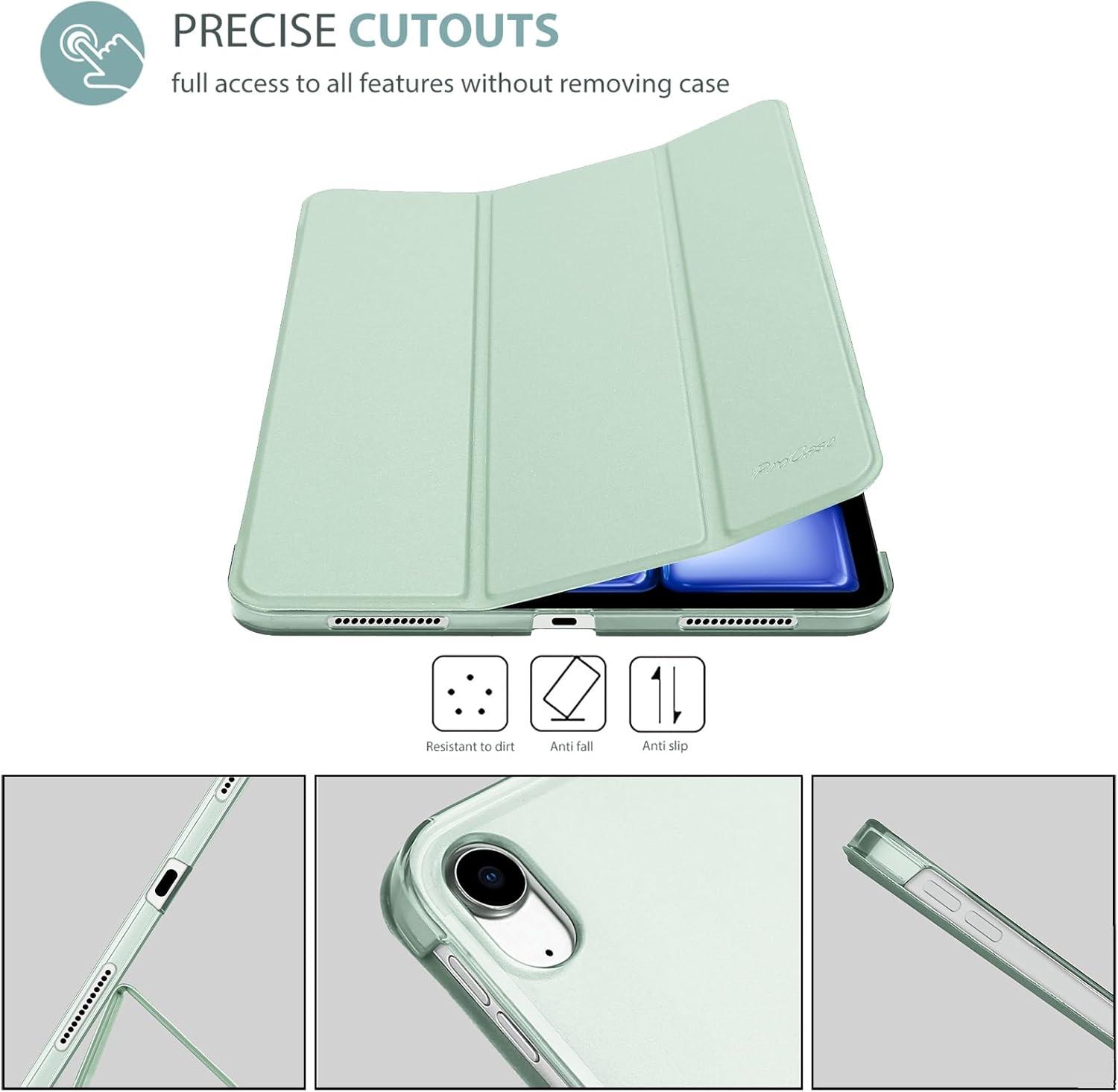 image:imageProCase Smart Case for iPad Air 11inch M4 2026 8th Gen M3 2025 M2 2024 amp 109 Inch iPad Air 5th 2022 amp 4th 2020 Protective Hard Back Cover with Pencil Holder NavyGreen