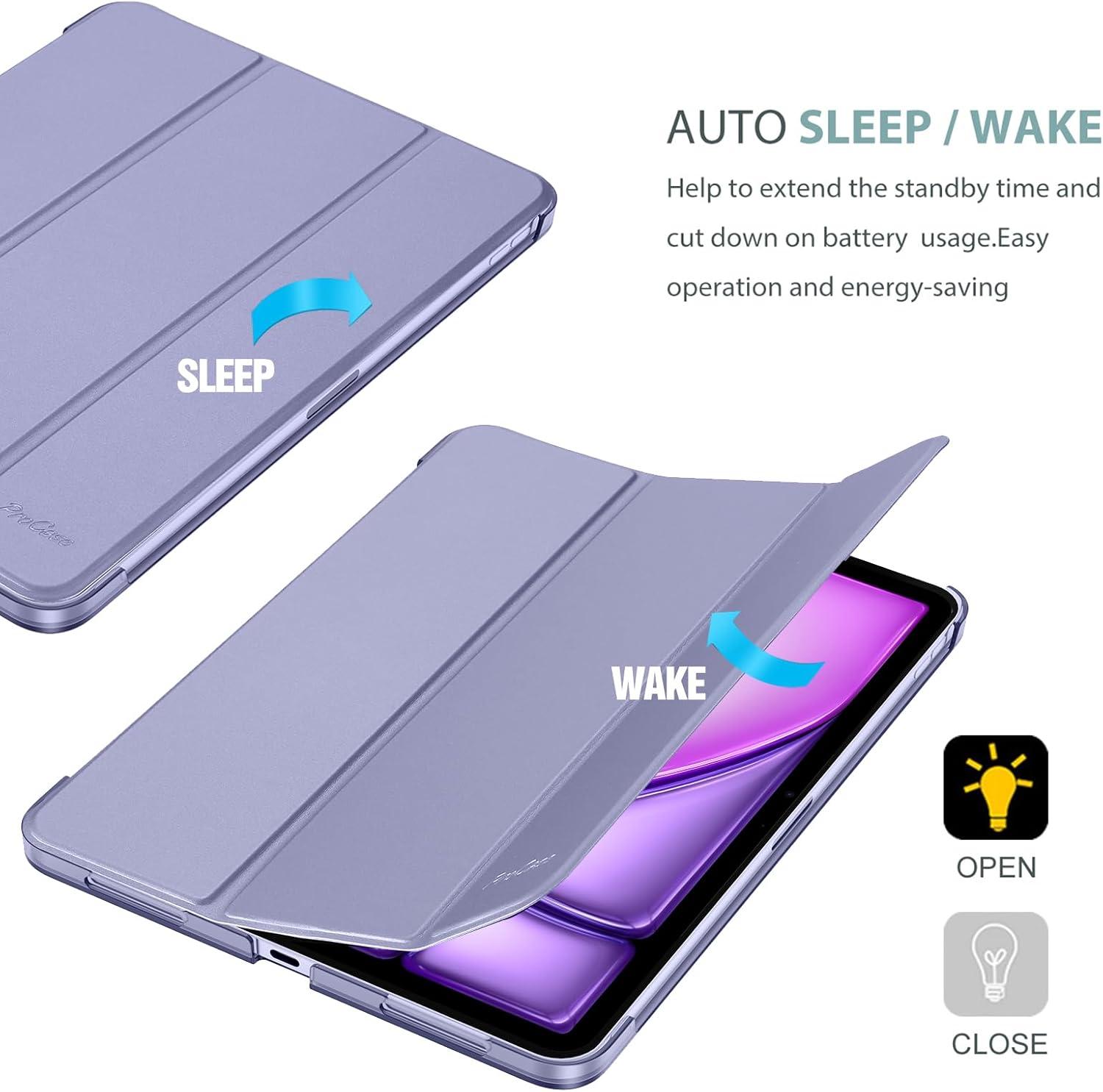 image:imageProCase Smart Case for iPad Air 11inch M4 2026 8th Gen M3 2025 M2 2024 amp 109 Inch iPad Air 5th 2022 amp 4th 2020 Protective Hard Back Cover with Pencil Holder NavyPurple