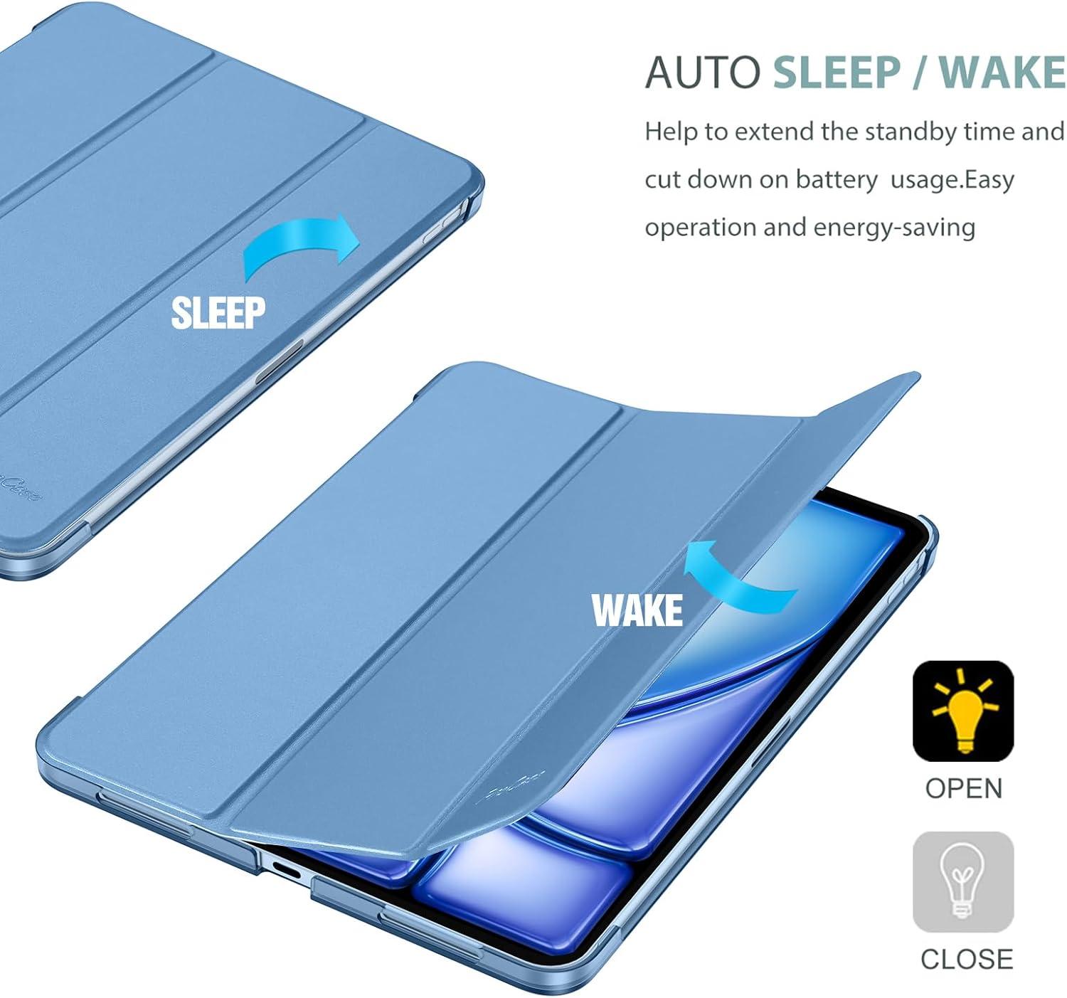 image:imageProCase Smart Case for iPad Air 11inch M4 2026 8th Gen M3 2025 M2 2024 amp 109 Inch iPad Air 5th 2022 amp 4th 2020 Protective Hard Back Cover with Pencil Holder NavyBlue