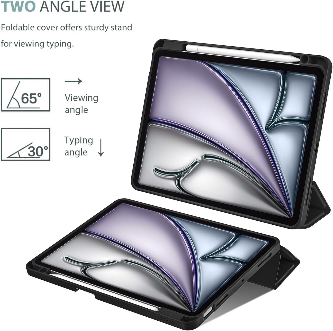 image:imageProCase Smart Case for iPad Air 11inch M4 2026 8th Gen M3 2025 M2 2024 amp 109 Inch iPad Air 5th 2022 amp 4th 2020 Protective Hard Back Cover with Pencil Holder NavyBlack