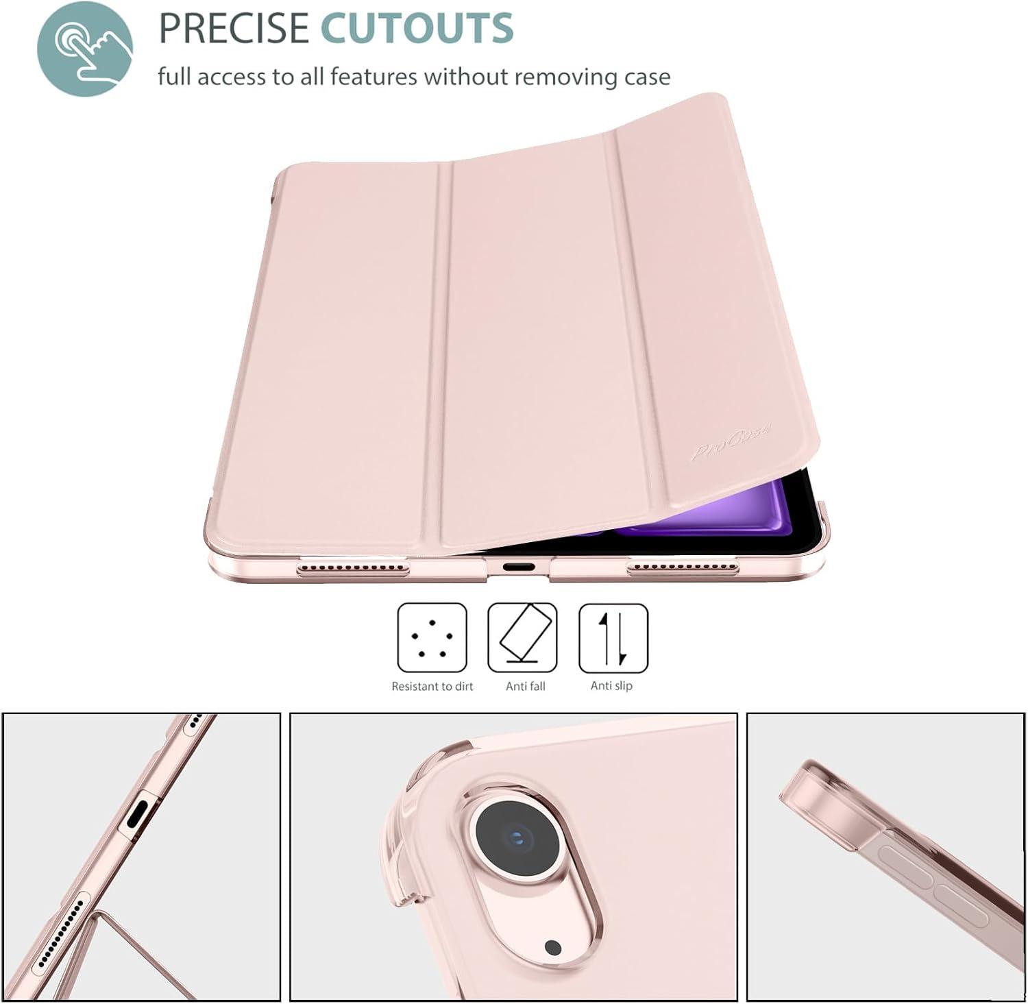 image:imageProCase Smart Case for iPad Air 11inch M4 2026 8th Gen M3 2025 M2 2024 amp 109 Inch iPad Air 5th 2022 amp 4th 2020 Protective Hard Back Cover with Pencil Holder NavyPink