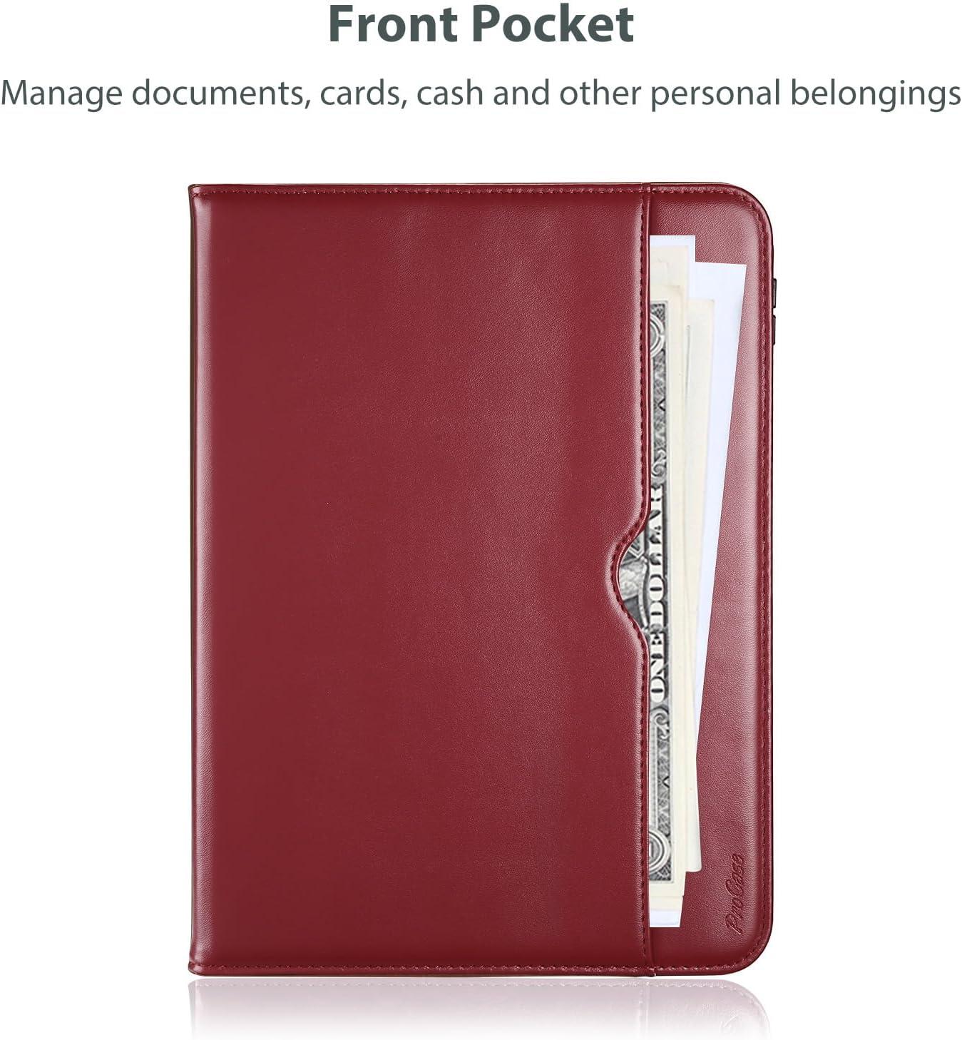 image:imageProCase for iPad A16 11th Generation 11 2025iPad 10th Generation 109 2022 with Pencil Holder iPad 1110 PU Leather Case Business Stand Cover Smart Folio with Hand Strap Front Pocket TealWine