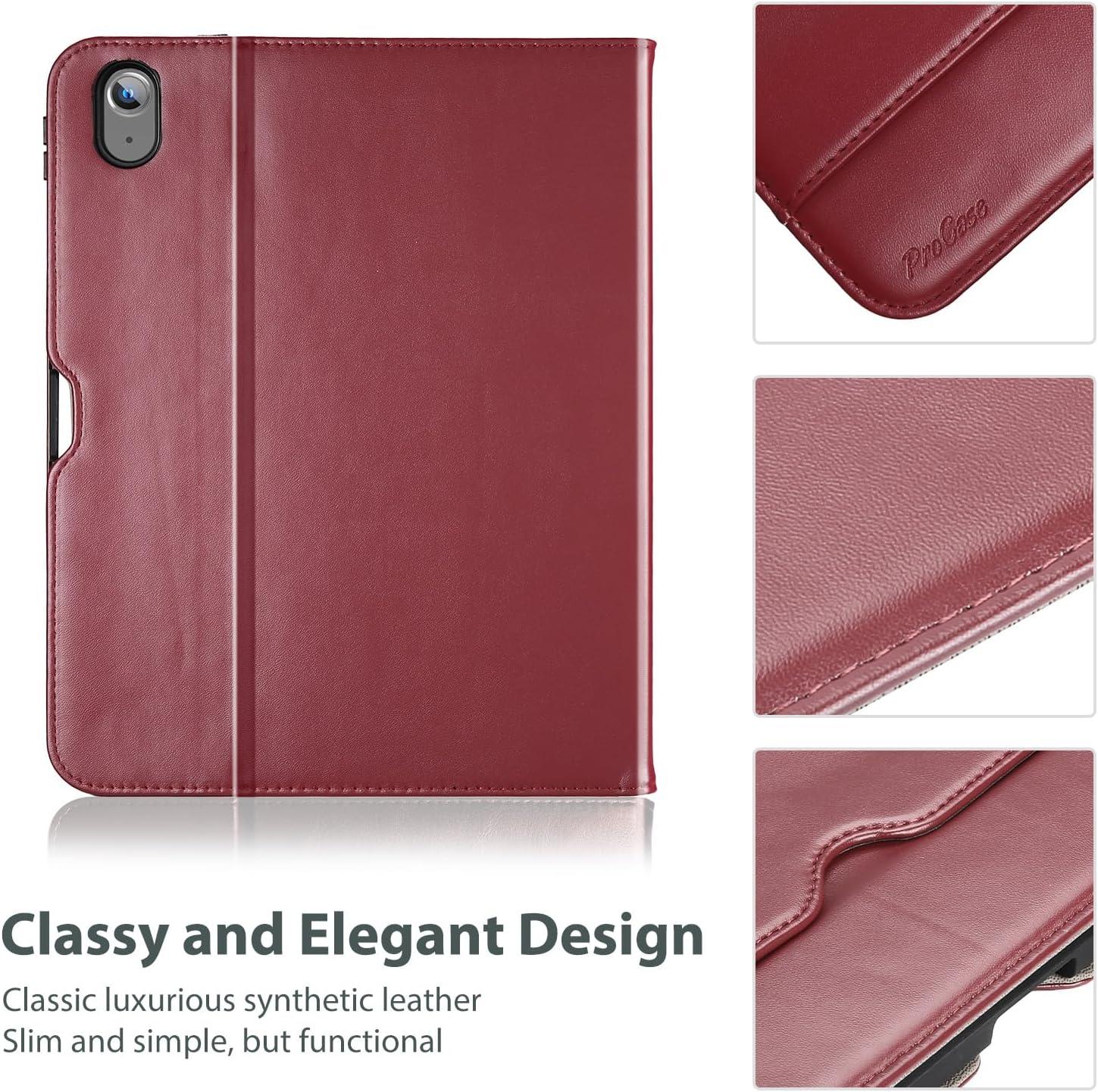 image:imageProCase for iPad A16 11th Generation 11 2025iPad 10th Generation 109 2022 with Pencil Holder iPad 1110 PU Leather Case Business Stand Cover Smart Folio with Hand Strap Front Pocket TealWine