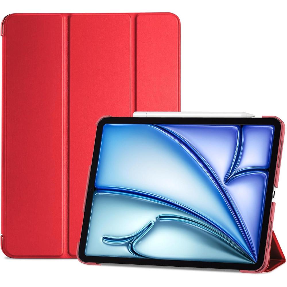 image:imageProCase Smart Case for iPad Air 11inch M4 2026 8th Gen M3 2025 M2 2024 amp 109 Inch iPad Air 5th 2022 amp 4th 2020 Protective Hard Back Cover with Pencil Holder NavyRed