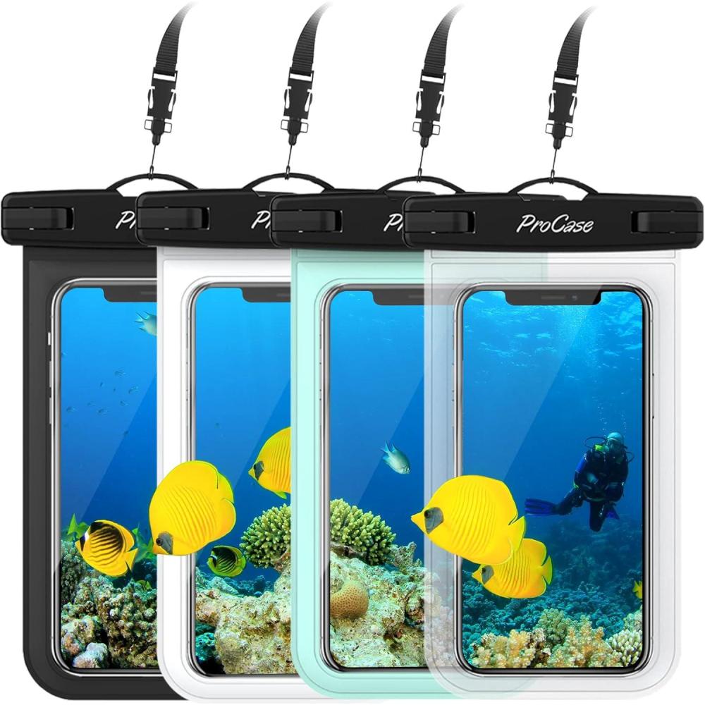 image:imageProCase Waterproof Phone Pouch for iPhone 17 Air 16 15 14 13 12 11 Pro Plus Max Mini Xs XR X 8 7 Galaxy S23 S22 S21 Ultra Note Black Underwater Case up to 7 BlackWhiteGreenClearBlackWhiteGreenClear