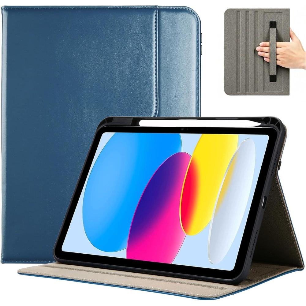image:imageProCase for iPad A16 11th Generation 11 2025iPad 10th Generation 109 2022 with Pencil Holder iPad 1110 PU Leather Case Business Stand Cover Smart Folio with Hand Strap Front Pocket TealTeal