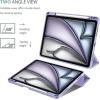 ProCase Smart Case for iPad Air 11-inch M4 (2026, 8th Gen) / M3 (2025) / M2 (2024) & 10.9 Inch iPad Air 5th (2022) & 4th (2020) – Protective Hard Back Cover with Pencil Holder – Navy(Light Purple)