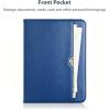 ProCase for iPad A16 11th Generation 11” 2025/iPad 10th Generation 10.9” 2022 with Pencil Holder, iPad 11/10 PU Leather Case Business Stand Cover Smart Folio with Hand Strap Front Pocket -Teal(Navy)