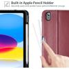 ProCase for iPad A16 11th Generation 11” 2025/iPad 10th Generation 10.9” 2022 with Pencil Holder, iPad 11/10 PU Leather Case Business Stand Cover Smart Folio with Hand Strap Front Pocket -Teal(Wine)