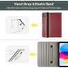 ProCase for iPad A16 11th Generation 11” 2025/iPad 10th Generation 10.9” 2022 with Pencil Holder, iPad 11/10 PU Leather Case Business Stand Cover Smart Folio with Hand Strap Front Pocket -Teal(Wine)