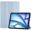 ProCase Smart Case for iPad Air 11-inch M4 (2026, 8th Gen) / M3 (2025) / M2 (2024) & 10.9 Inch iPad Air 5th (2022) & 4th (2020) – Protective Hard Back Cover with Pencil Holder – Navy(Skyblue)