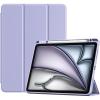 ProCase Smart Case for iPad Air 11-inch M4 (2026, 8th Gen) / M3 (2025) / M2 (2024) & 10.9 Inch iPad Air 5th (2022) & 4th (2020) – Protective Hard Back Cover with Pencil Holder – Navy(Light Purple)