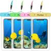 ProCase Waterproof Phone Pouch for iPhone 17 Air 16 15 14 13 12 11 Pro Plus Max Mini Xs XR X 8 7 Galaxy S23 S22 S21 Ultra Note Black Underwater Case, up to 7″ -Black/White/Green/Clear(Blue/Green/Pink/Yellow)